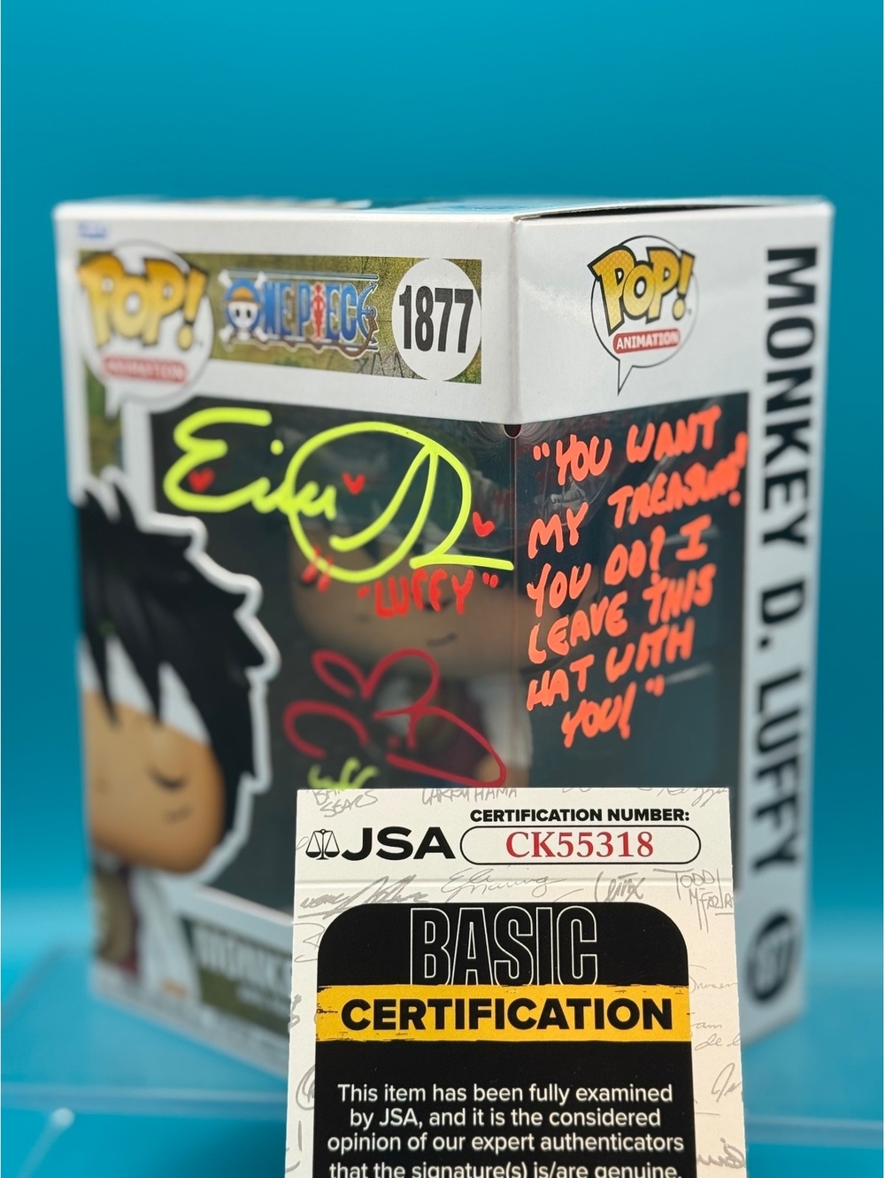 Colleen Clinkenbeard and Erica Schroeder signed Luffy One piece Funko JSA COA